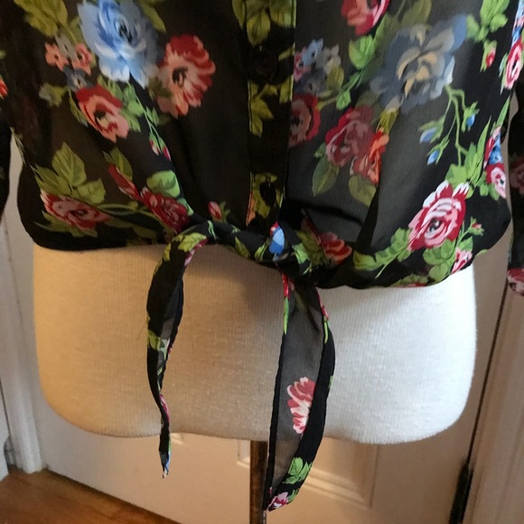 BONGO Sheer Waist Tie Top Retro 90s - Picture 3 of 8